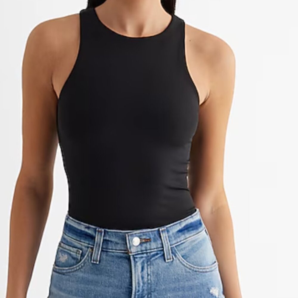 Express Dark‎ Navy Blue Body Contour Tank Top SZ M - NWT - Picture 2 of 8